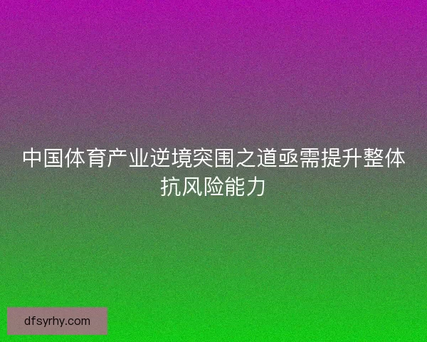中国体育产业逆境突围之道亟需提升整体抗风险能力